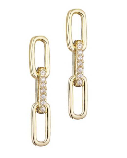 Adornia White Plated Cubic Zirconia Mini Paperclip Drop Earrings
