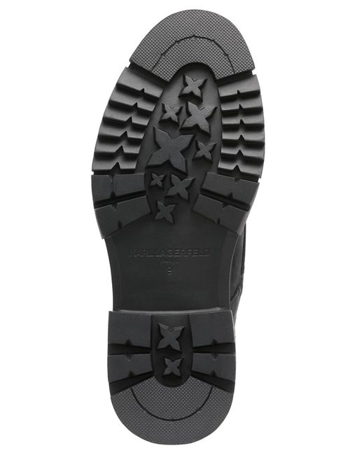 Karl Lagerfeld Black Round Toe Work Boots for men