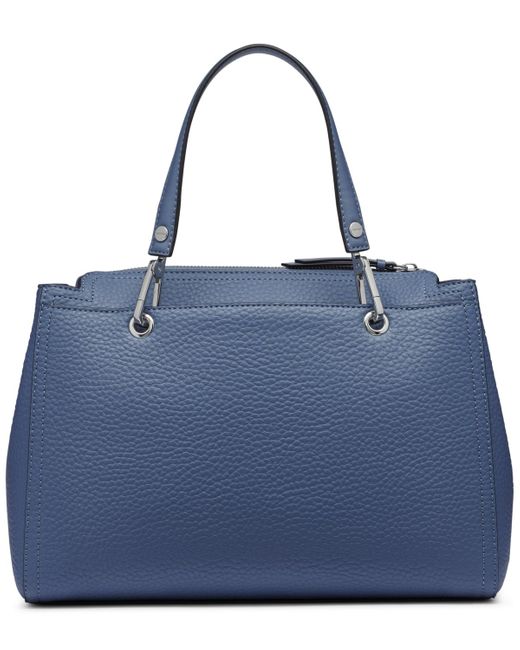 Calvin Klein Blue Garnet Convertible Triple Compartment Satchel Bag