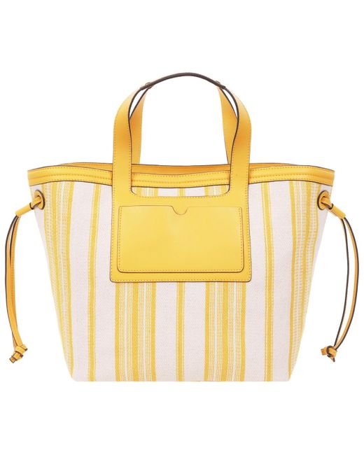 Tommy Bahama Yellow Canvas Stripe Large Tote