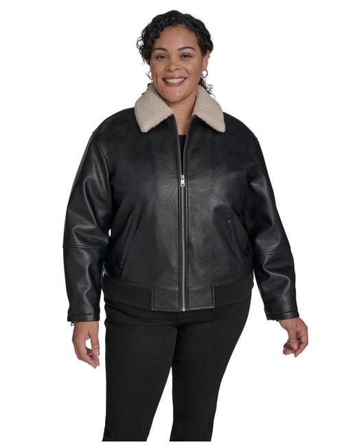 Levi's Black Plus Size Long Sleeves Bomber Jacket