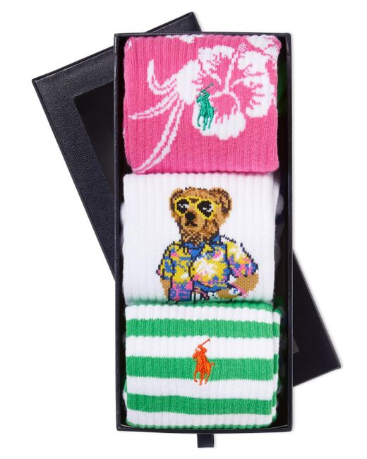 Polo Ralph Lauren Multicolor 3-pk. Beach Bear Crew Socks for men