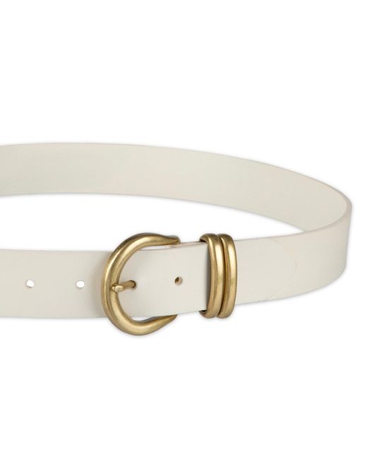 Levi's White Double Metal Loop Leather Belt