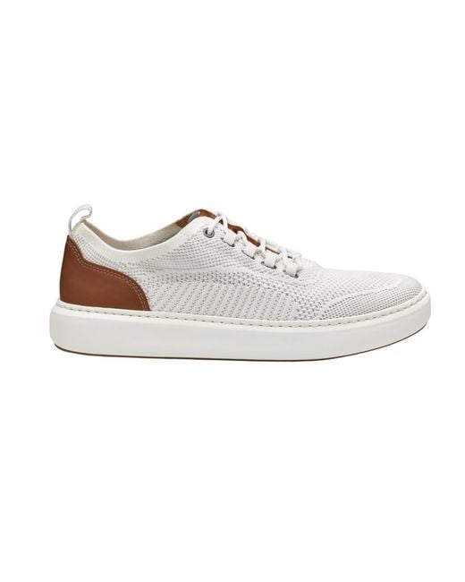 Johnston & Murphy White Anders Knit U-throat Sneaker for men