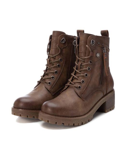 Xti Brown Casual Booties By