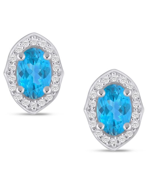 Macy's Blue Gemstone And Diamond ((1/5 Ct. T.w.