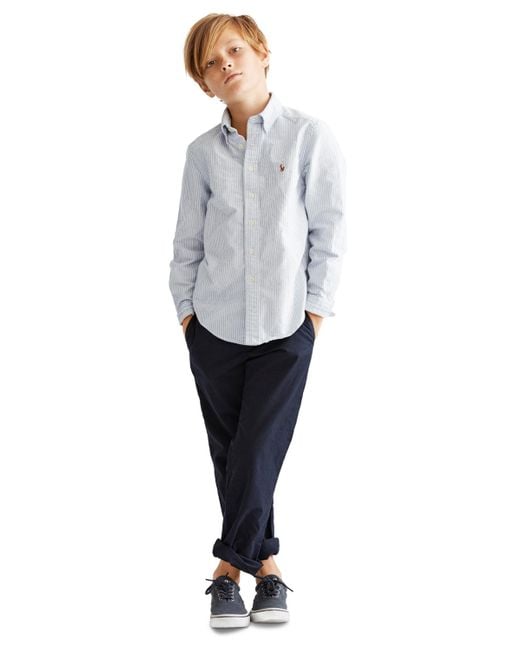 Polo Ralph Lauren Gray Toddler And Little Boys Cotton Oxford Shirt for men