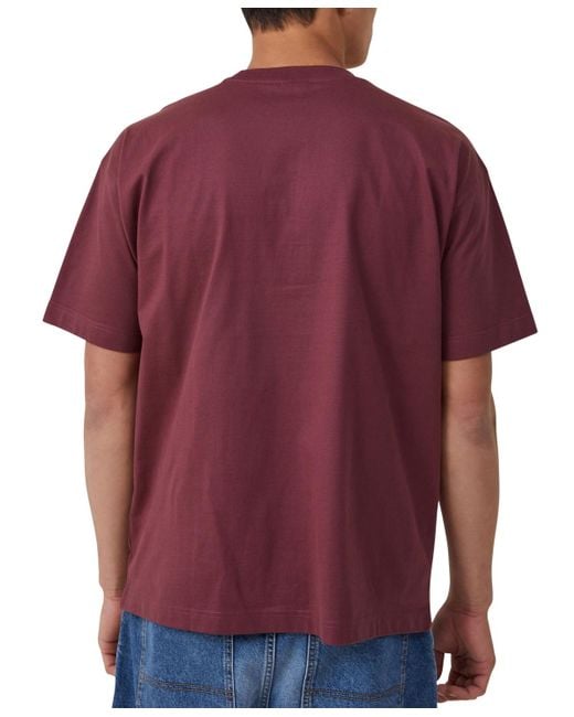 Cotton On Red Box Fit College T-shirt for men