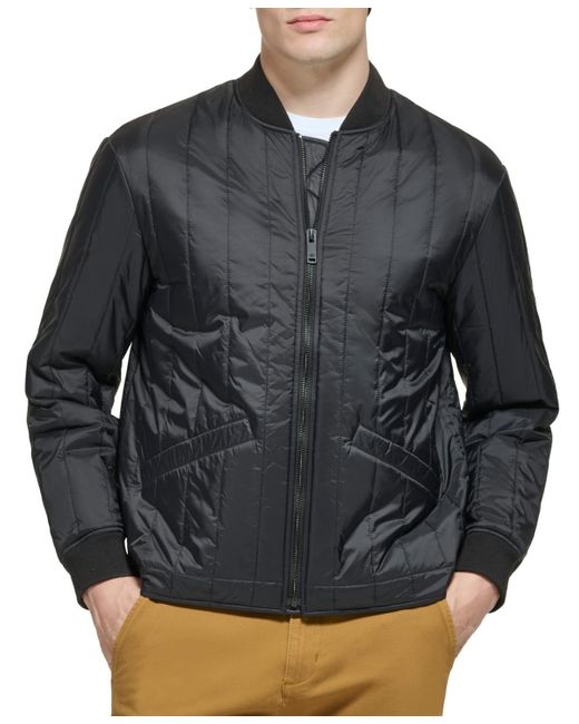 Dockers Gray Quilted Bomber Jacket for men