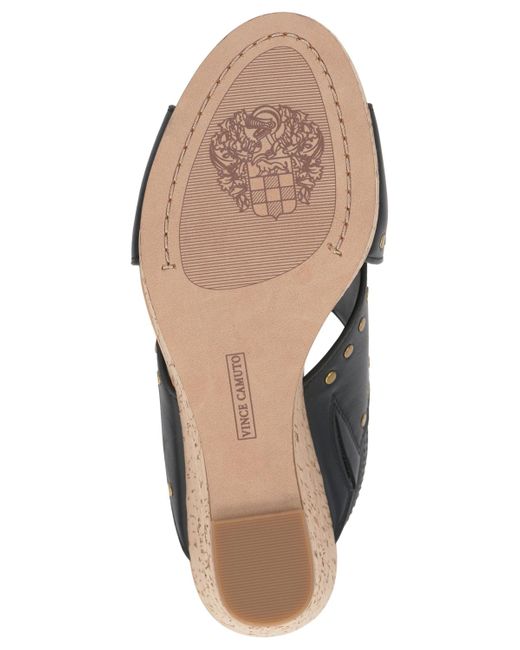 Vince Camuto Black Ellna Studded Platform Wedge Sandals