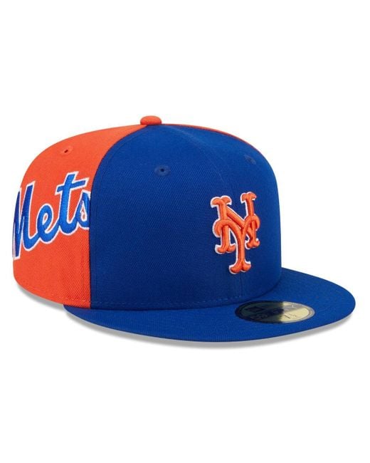 KTZ Blue Royal/orange New York Mets Gameday Sideswipe 59fifty Fitted Hat for men