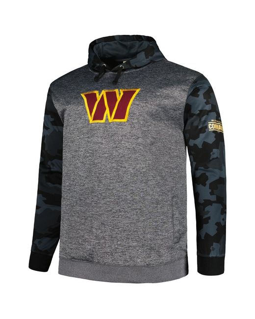 Fanatics Black Washington Commanders Big And Tall Camo Pullover Hoodie for men