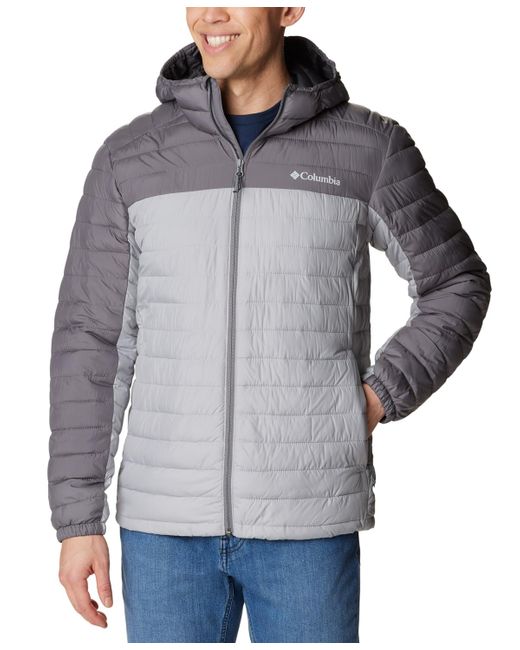 Columbia Gray Silver Falls Hooded Puffer Jacket for men