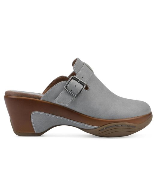White Mountain Gray Viewed Slip-on Clogs