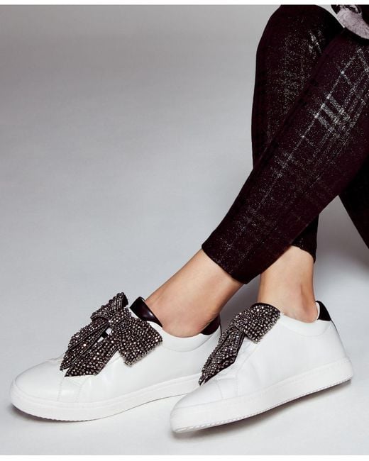 INC International Concepts White Inc Beline Bow Sneakers, Created For Macy's