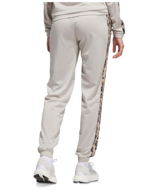 adidas Women's Gray Animal-print 3-stripes Tricot Pants