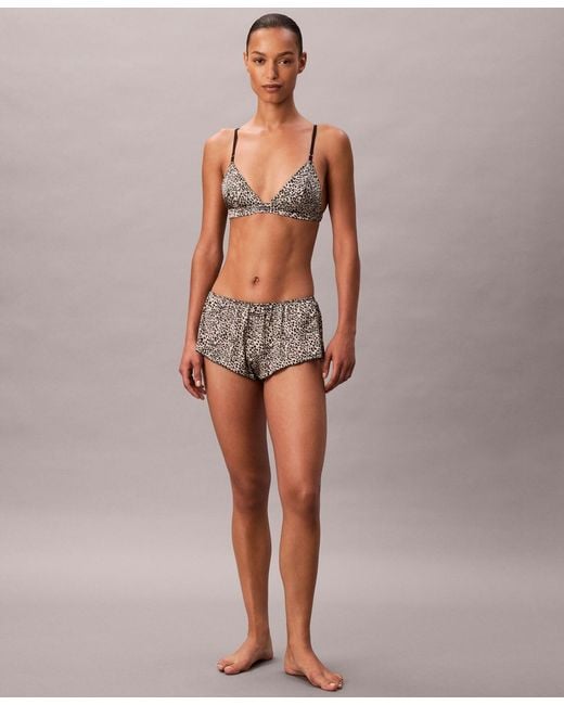 Calvin Klein Brown Triangle Cups Moderate Coverage Bra