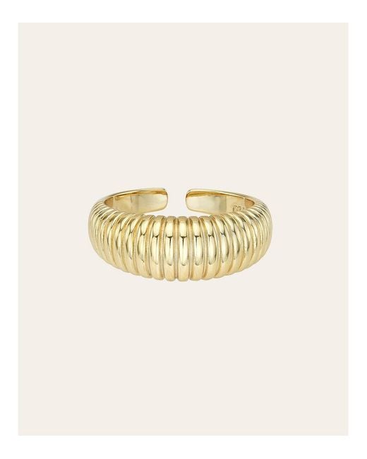 Zoe Lev Natural Ribbed Dome Ring