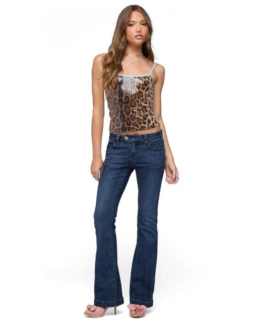 Edikted Brown Dimitra Sequin Tank Top