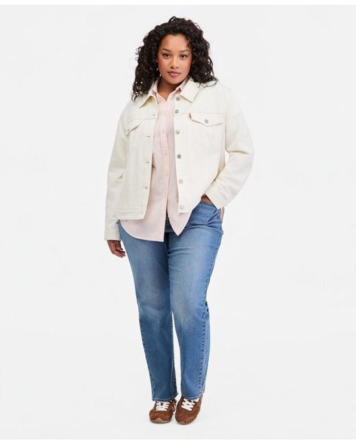 Levi's Blue Plus Size Original Trucker Collared Neck Jacket