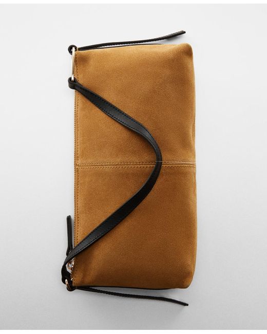 Mango Brown Leather Shoulder Bag