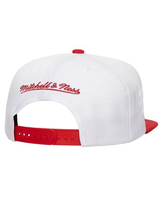 Mitchell & Ness White California Angels Cooperstown Collection Basic Flip Snapback Hat for men