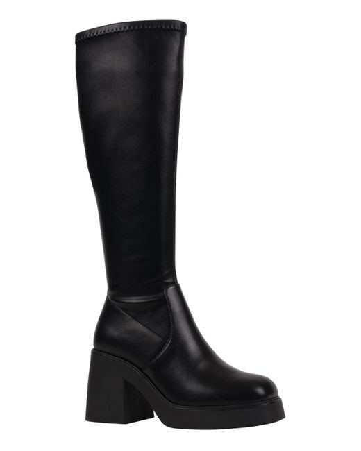 Gc Shoes Black Chantal Platform Elastic Knee-high Boots