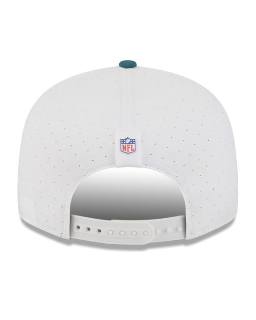 KTZ Blue White/midnight Green Philadelphia Eagles 2025 Nfl Training Camp Split Panel 9fifty Snapback Hat for men