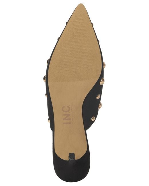 INC International Concepts Black Genevie Pointed Toe Mules