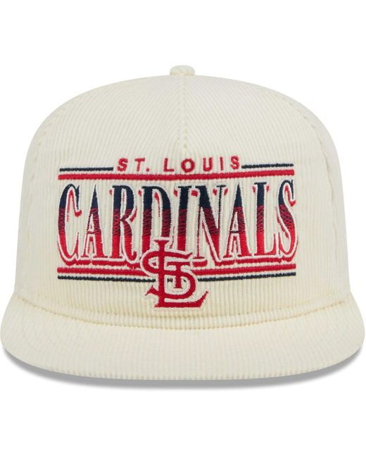 KTZ White St. Louis Cardinals Throwback Bar Golfer Corduroy Snapback Hat for men