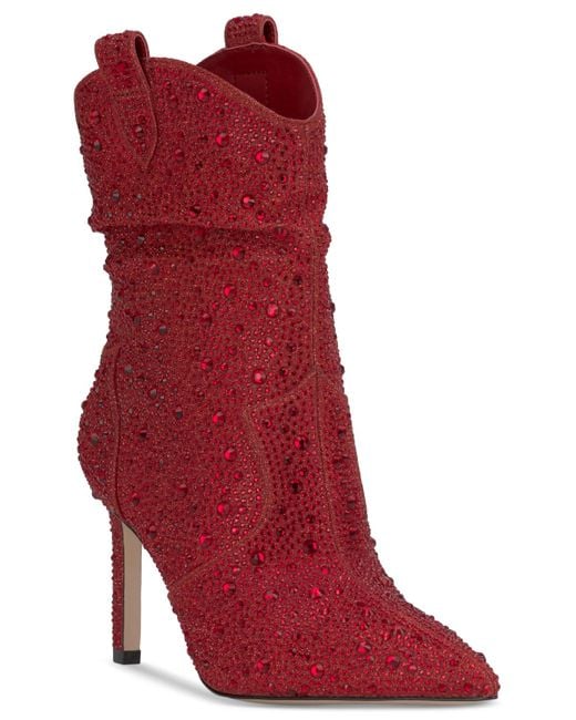 Jessica Simpson Red Evgena Stiletto Western Booties