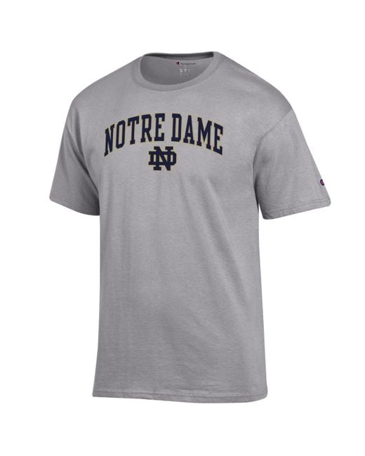 Champion Gray Notre Dame Fighting Irish Arch Over Logo T-shirt for men