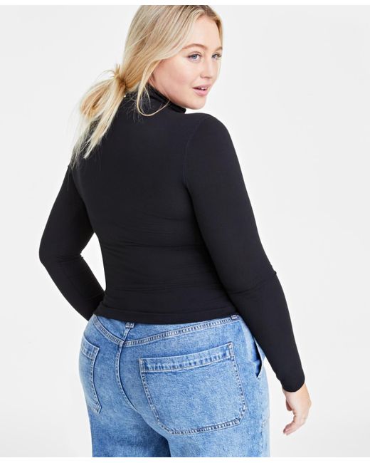 On 34th Blue Modal Long Sleeve Turtleneck