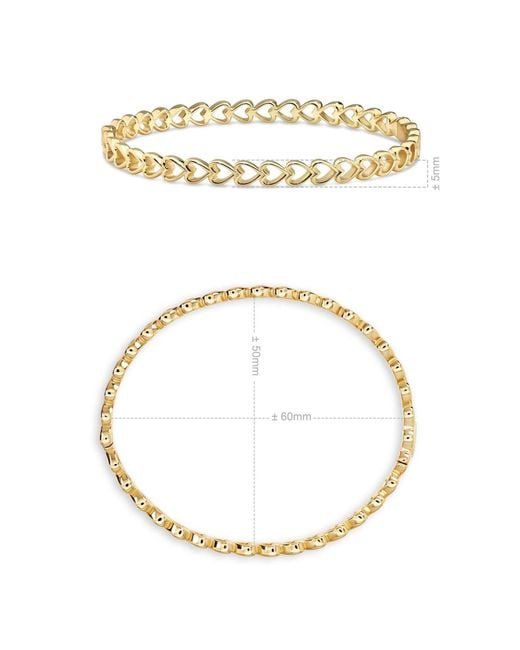 DEVATA Metallic Open Heart Bangle Bracelet