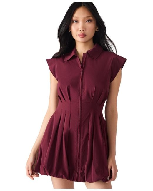 Steve Madden Red Dyanne Bubble-hem Mini Dress