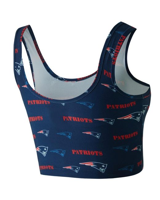 Concepts Sport Blue New England Patriots Mosaic Allover Print Bralette