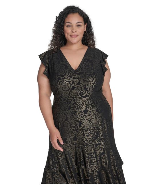 Tommy Hilfiger Women's Black Plus Size Flutter Foil Midi Dress -  bombsquadbeer.co.uk