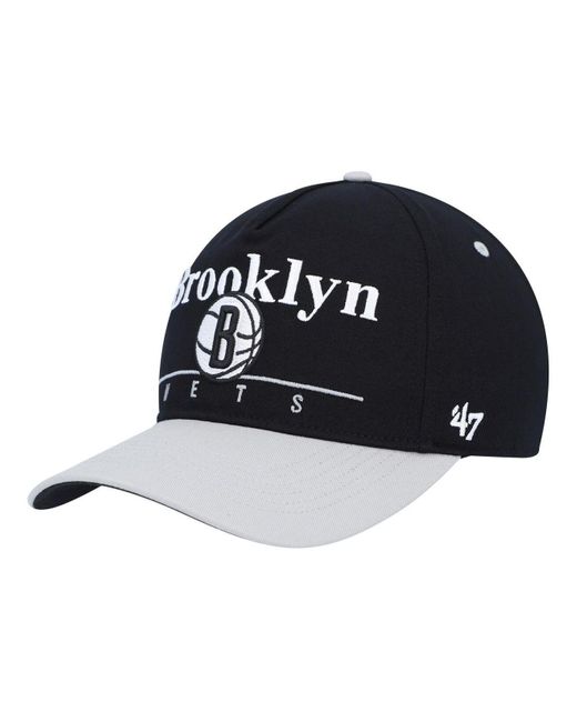 47 Brand Black, Gray Brooklyn Nets Super Hitch Adjustable Hat for Men