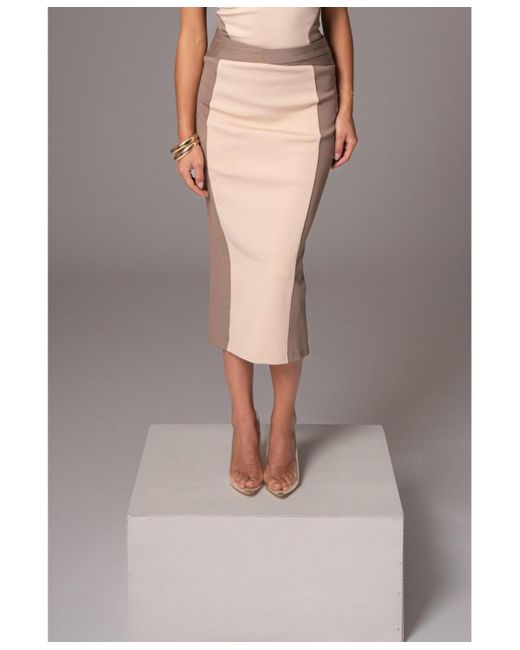 JLUXLABEL Gray Celebration Colorblock Midi Skirt