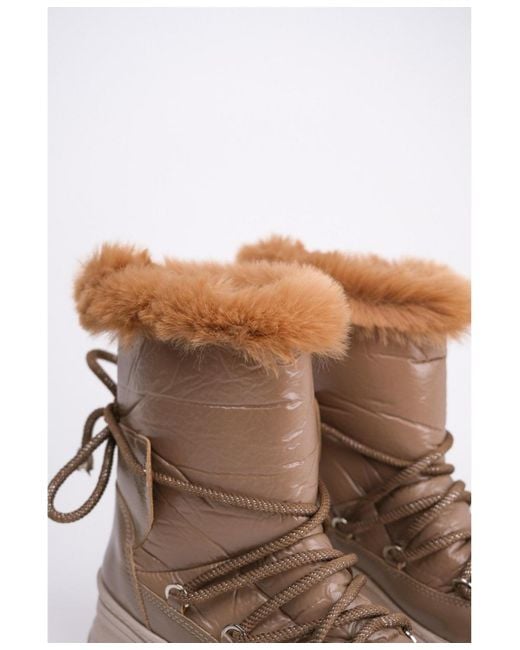 Prologue Shoes Brown Rosie Fur Lined Boot ()