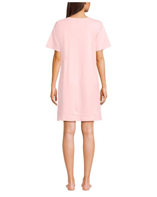 Lands' End Pink Interlock Above The Knee Nightgown