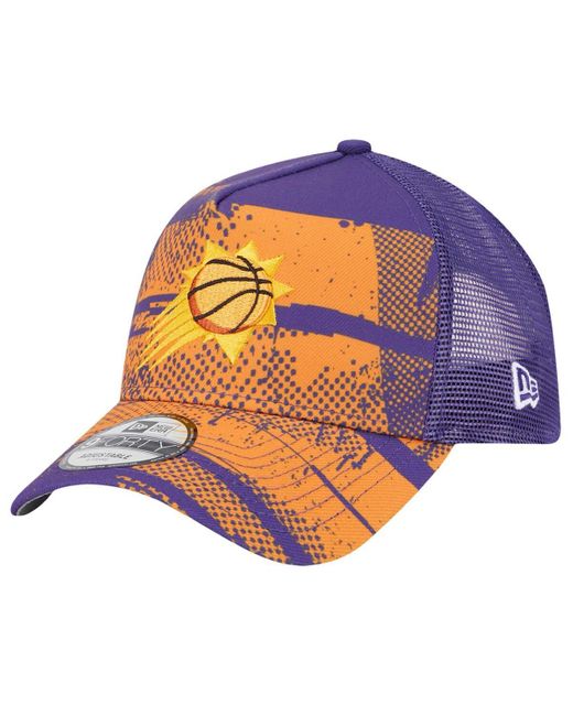 KTZ Blue Purple/orange Phoenix Suns Tip Off A-frame Trucker 9forty Adjustable Hat for men