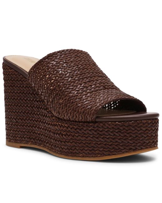 Steve Madden Brown Cassi Platform Wedge Slides
