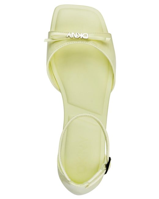 DKNY Metallic Dazey Ankle Strap Flat Sandals