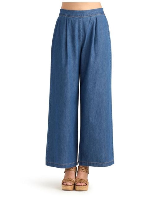 Bcx Blue Wide-leg Pull-on Pants
