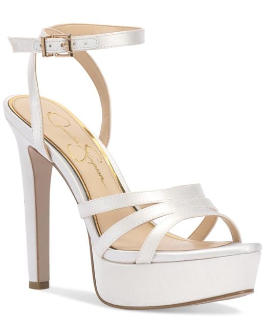 Jessica Simpson White Balina Bridal Ankle-strap Platform Sandals