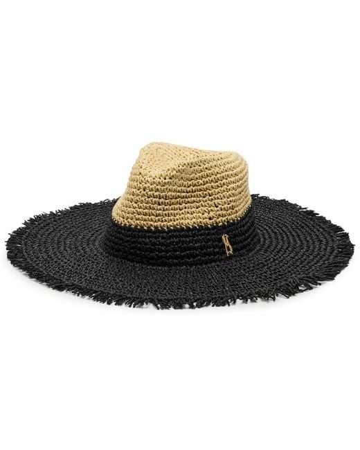 Steve Madden Black Split Decision Crochet Panama Hat