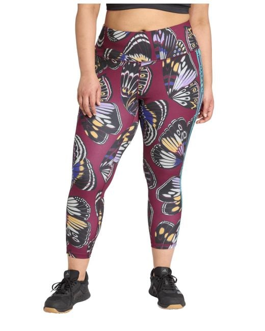 Adidas Multicolor Plus Size High-rise Farm 7/8 leggings Pants