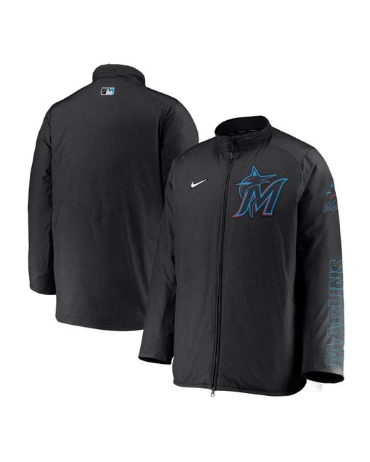 Nike Fleece Black Miami Marlins Authentic Collection Team Dugout Full ...