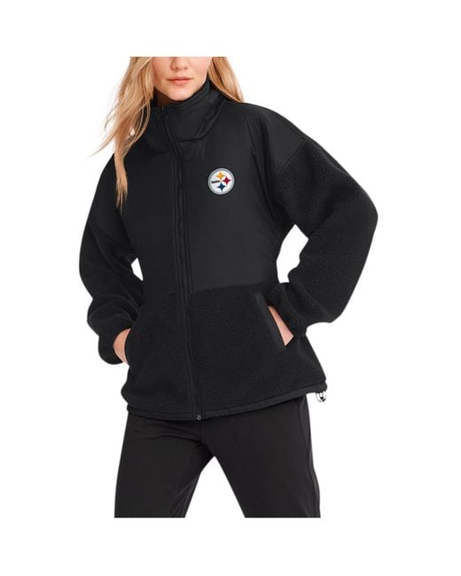 DKNY Blue Sport Pittsburgh Steelers Drew Mixed Media Full-zip Jacket
